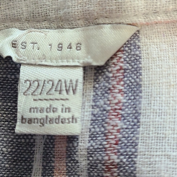 Cato Sportswear Button Up, V-Neck Tunic Spring Awake-Ivory Breeze (22/24) NWT - Picture 11 of 13